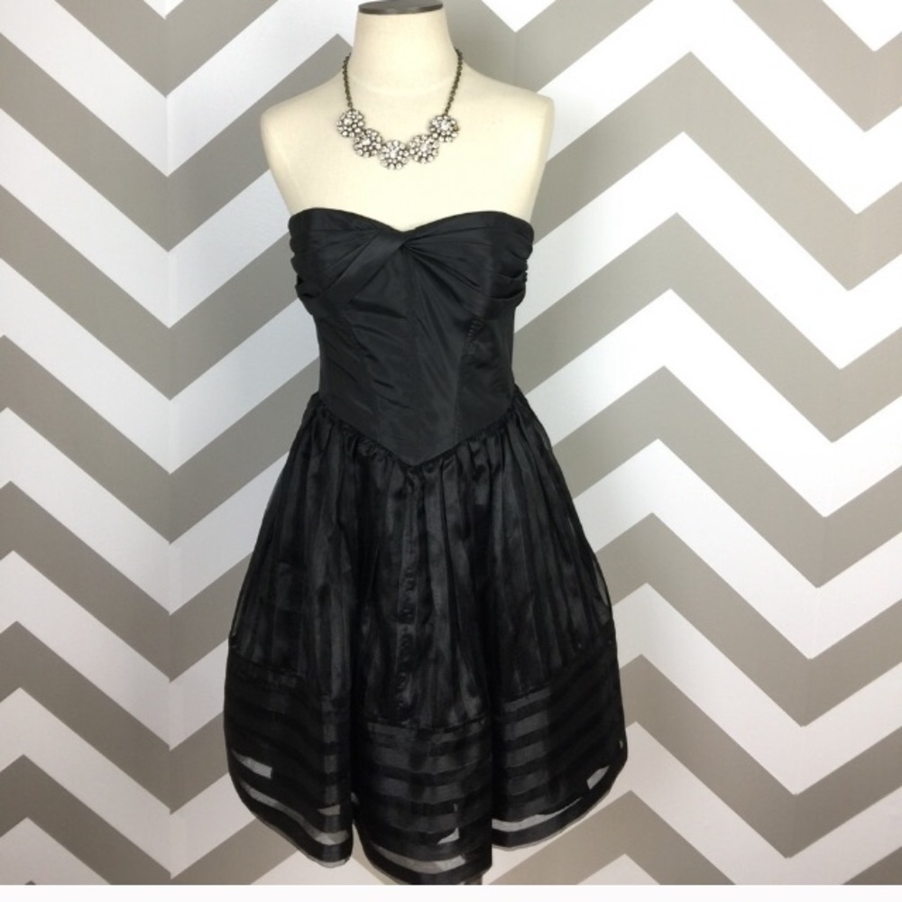 Betsey Johnson Black Strapless Dress